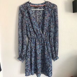 Miss selfridge 2 blue long sleeve flows dress